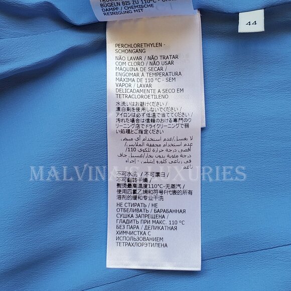 GUCCI DRESS CADY CREPE WOOL SILK SKY BLUE w CRYSTAL G LOGO sz IT 44 US 8 - Picture 13 of 15